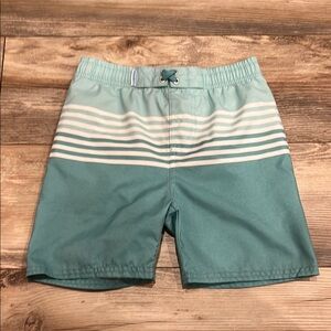 Boys Ruggedbutts Teal Striped Swim Shorts size 7